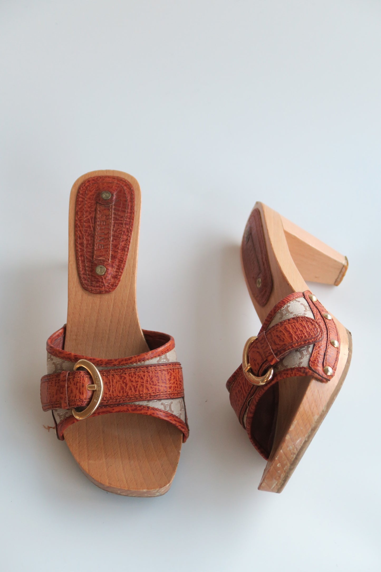 Celine Wooden Sandals, IT 37