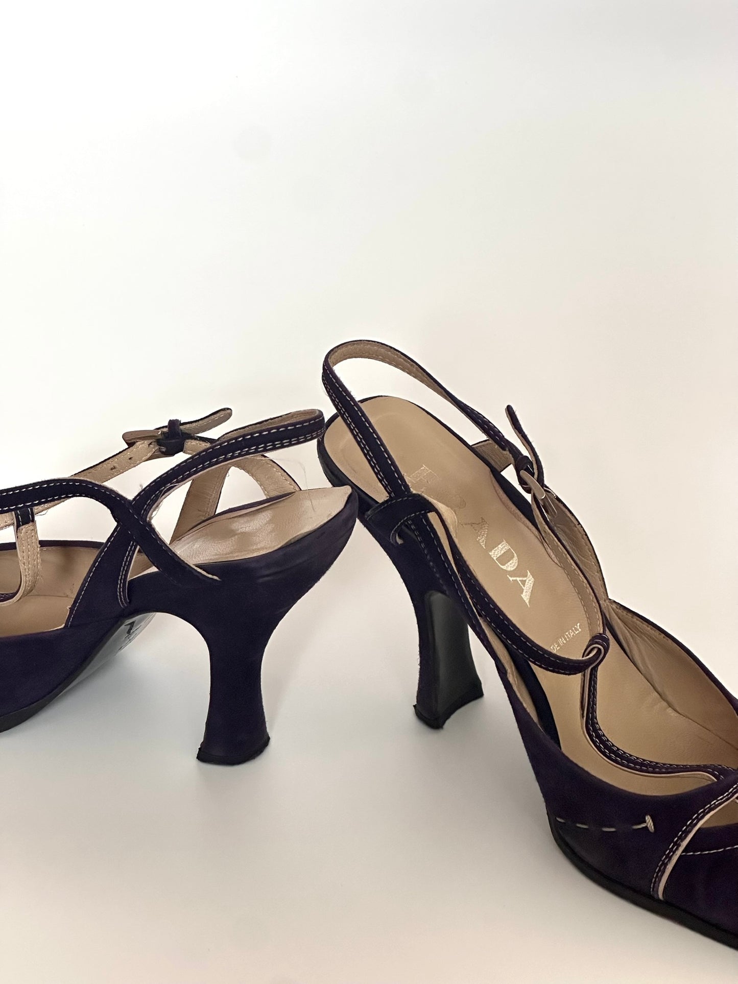 Prada 2000s Purple T-Strap Pumps, IT 38.5