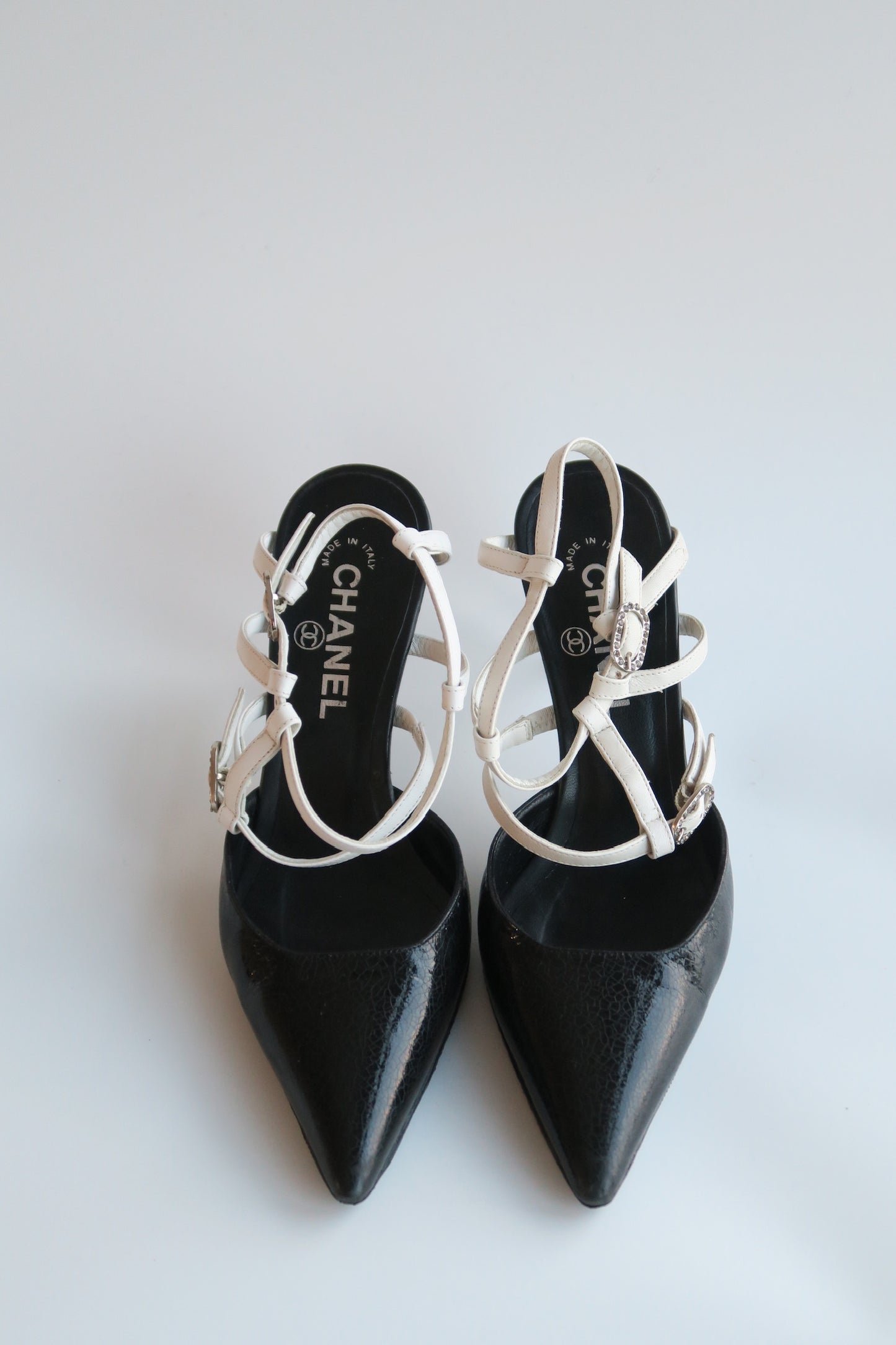 Chanel Cracked Leather Heels, IT 35.5