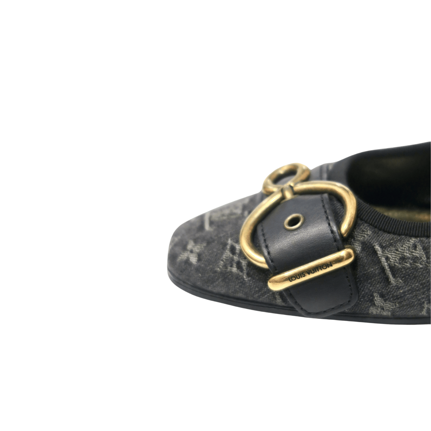 Louis Vuitton Denim Buckle Heels, IT 37.5