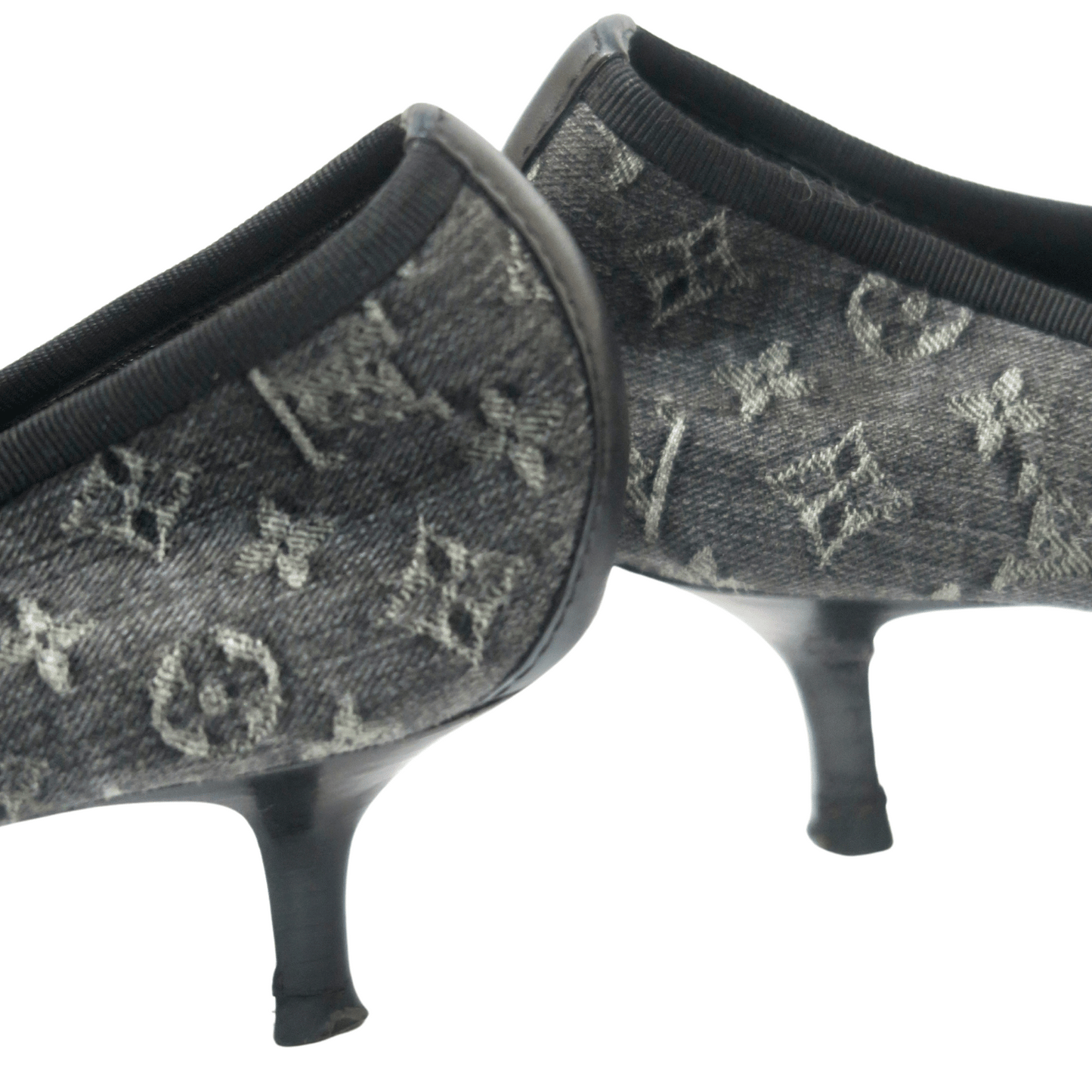 Louis Vuitton Denim Buckle Heels, IT 37.5