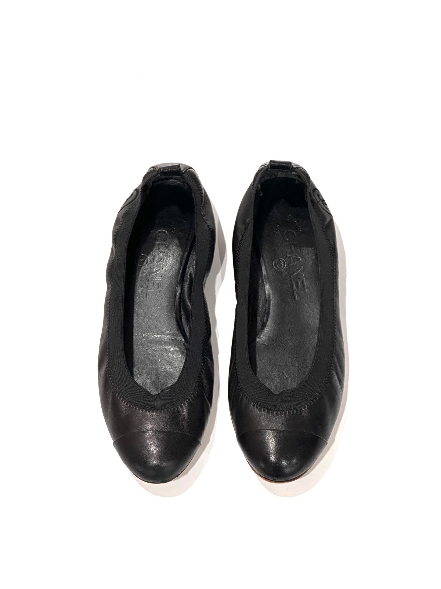 Chanel CC Elastic Ballet Flats, IT 37