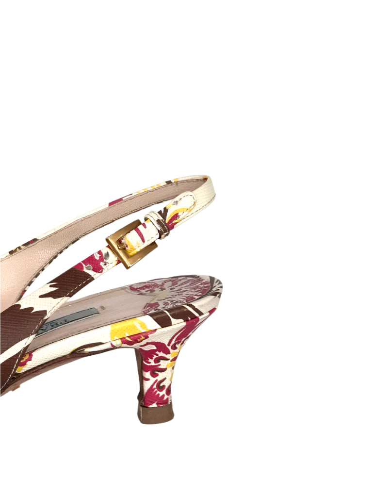 Prada Floral Slingback Sandals, IT 37