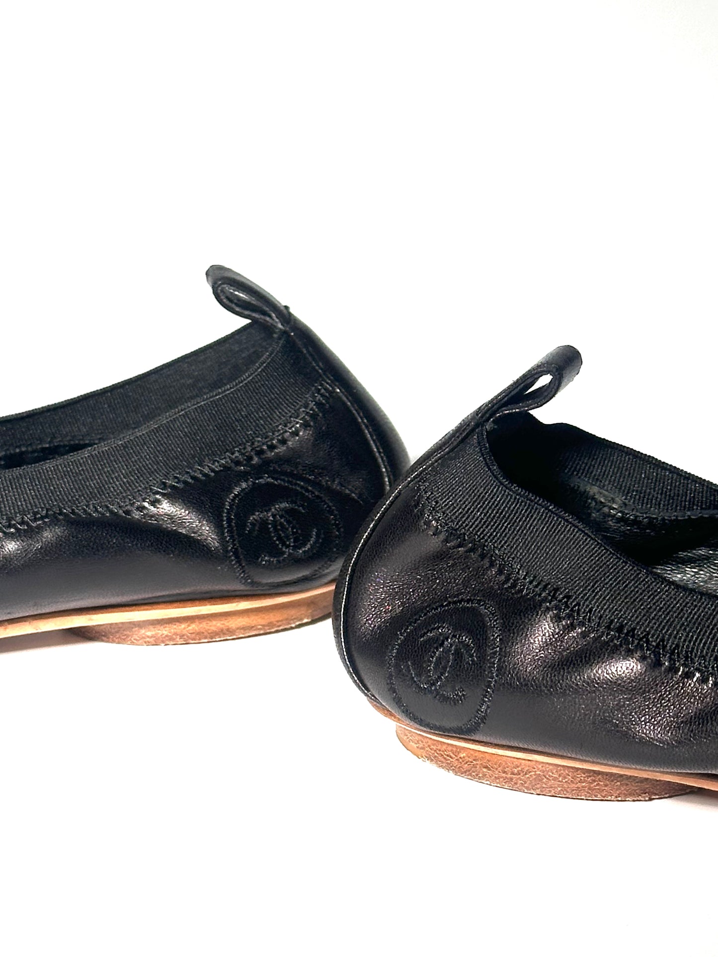 Chanel CC Elastic Ballet Flats, IT 37