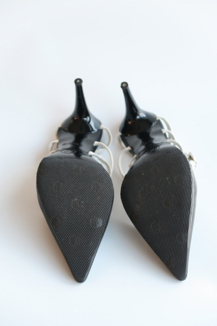Chanel Cracked Leather Heels, IT 35.5