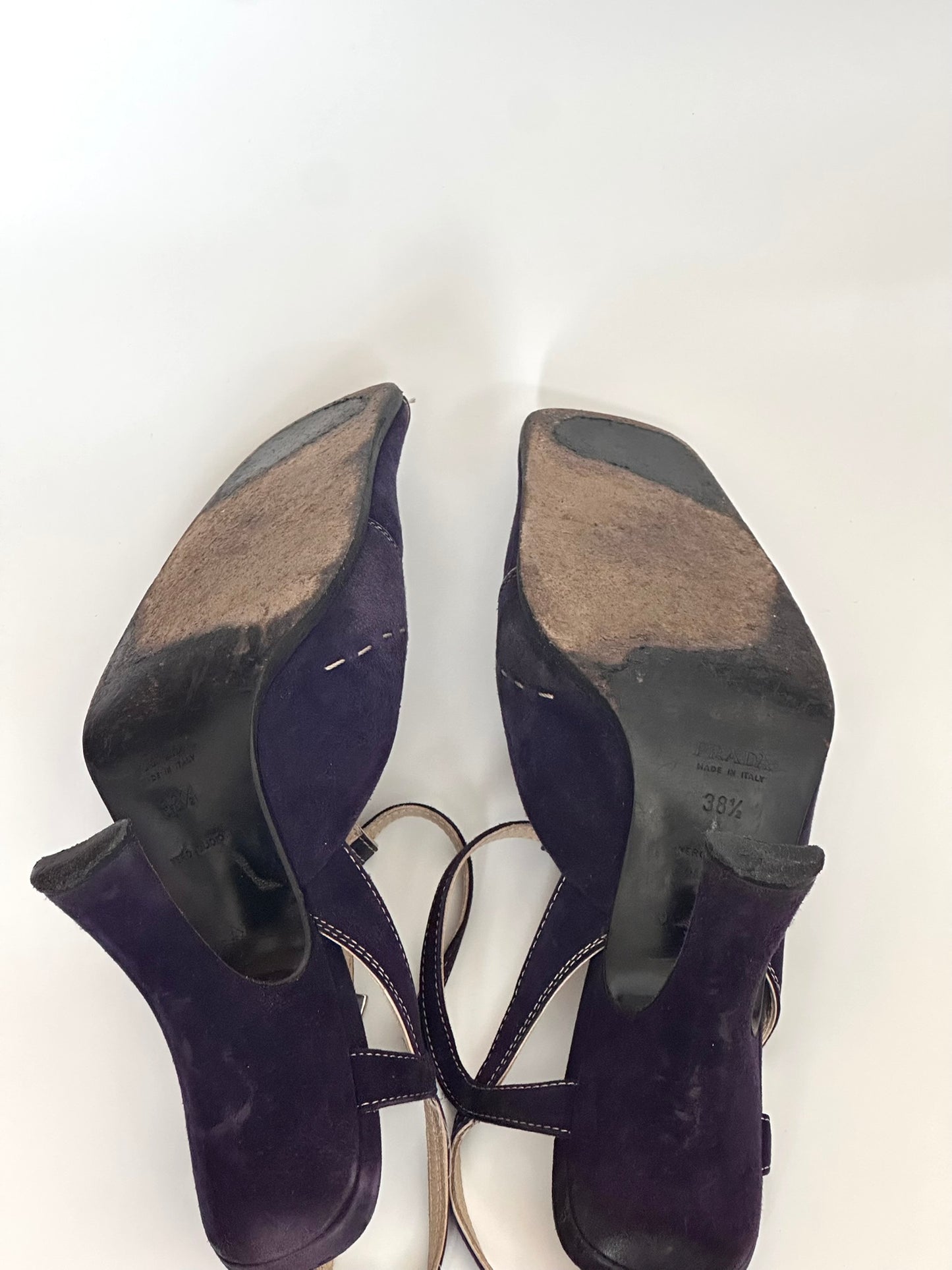 Prada 2000s Purple T-Strap Pumps, IT 38.5
