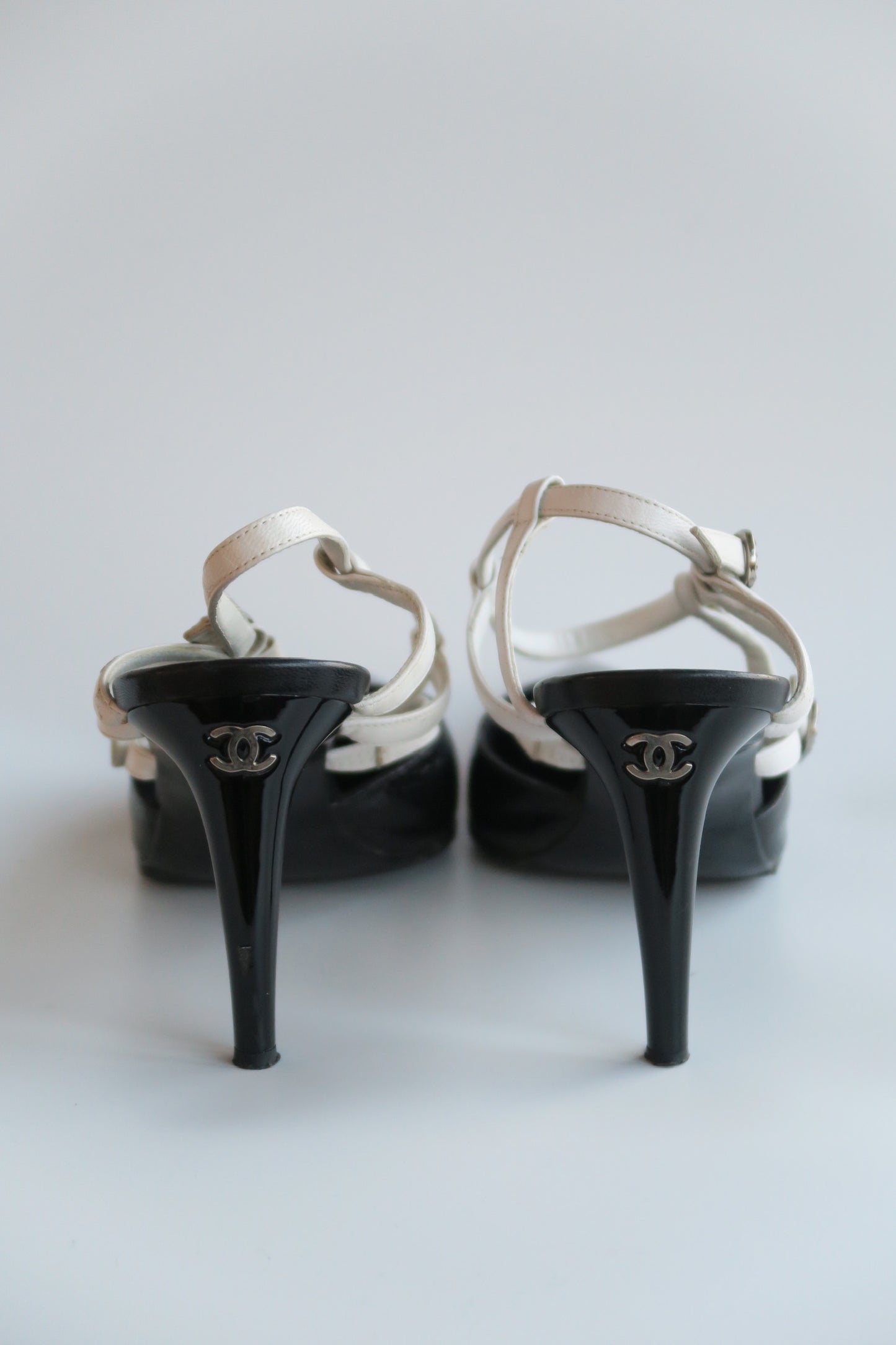 Chanel Cracked Leather Heels, IT 35.5