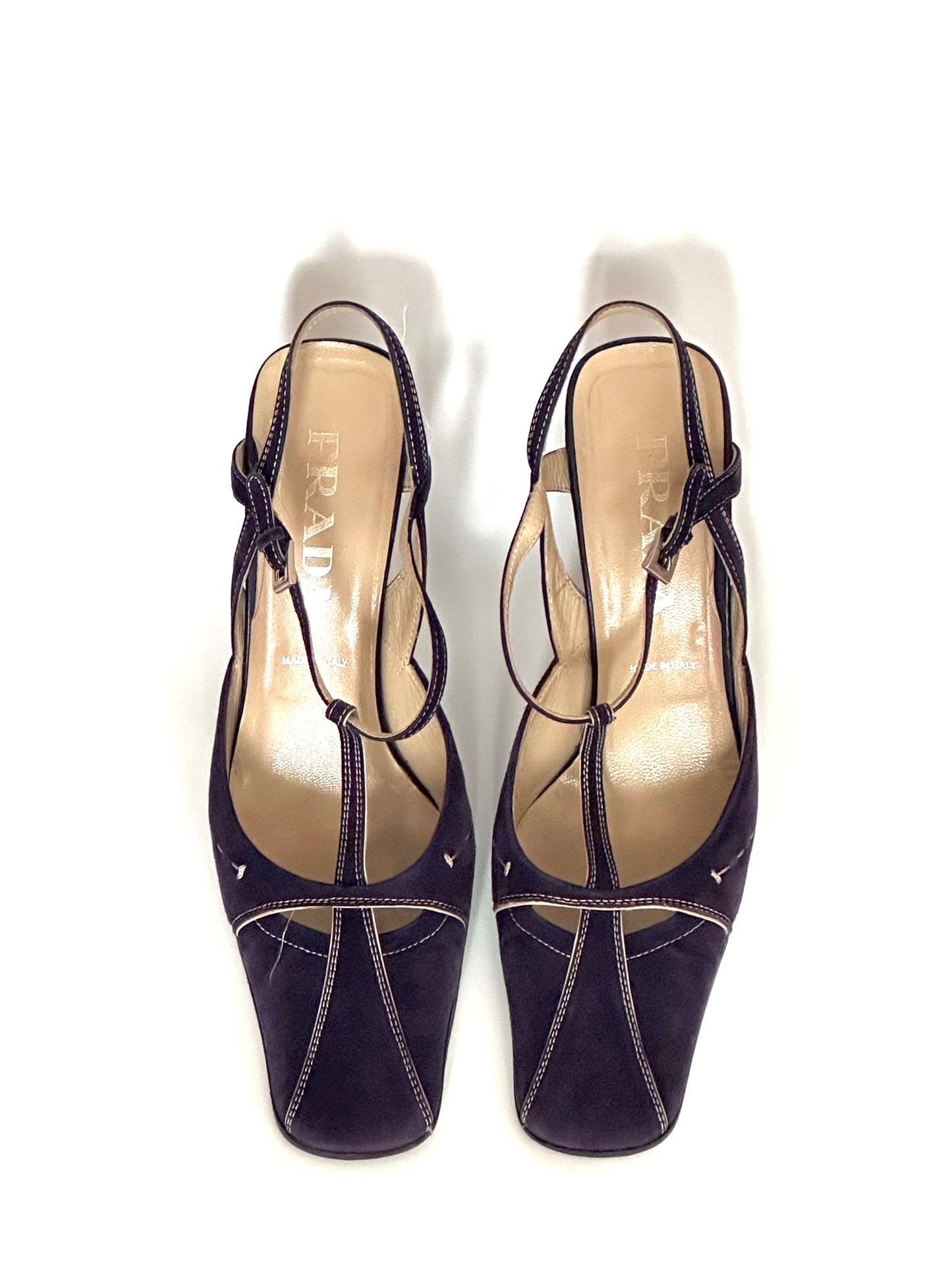 Prada 2000s Purple T-Strap Pumps, IT 38.5