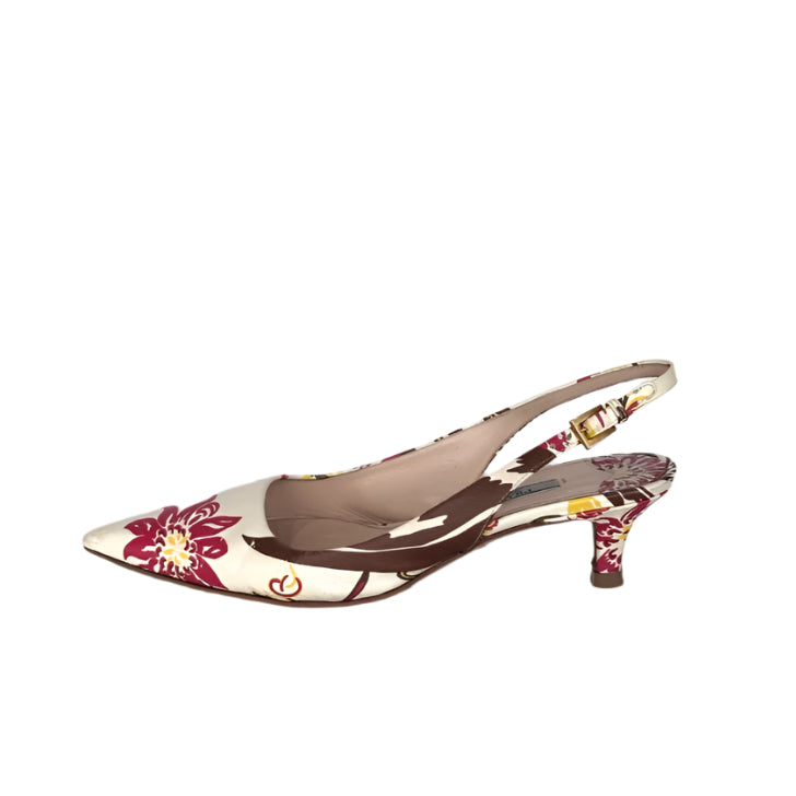Prada Floral Slingback Sandals, IT 37