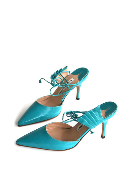 Manolo Blahnik Turquoise Heels, IT 35