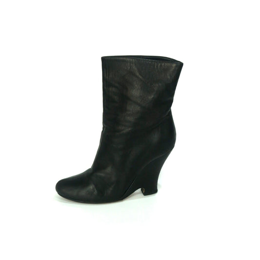 MIU MIU Leather Wedge Boots, IT 36.5