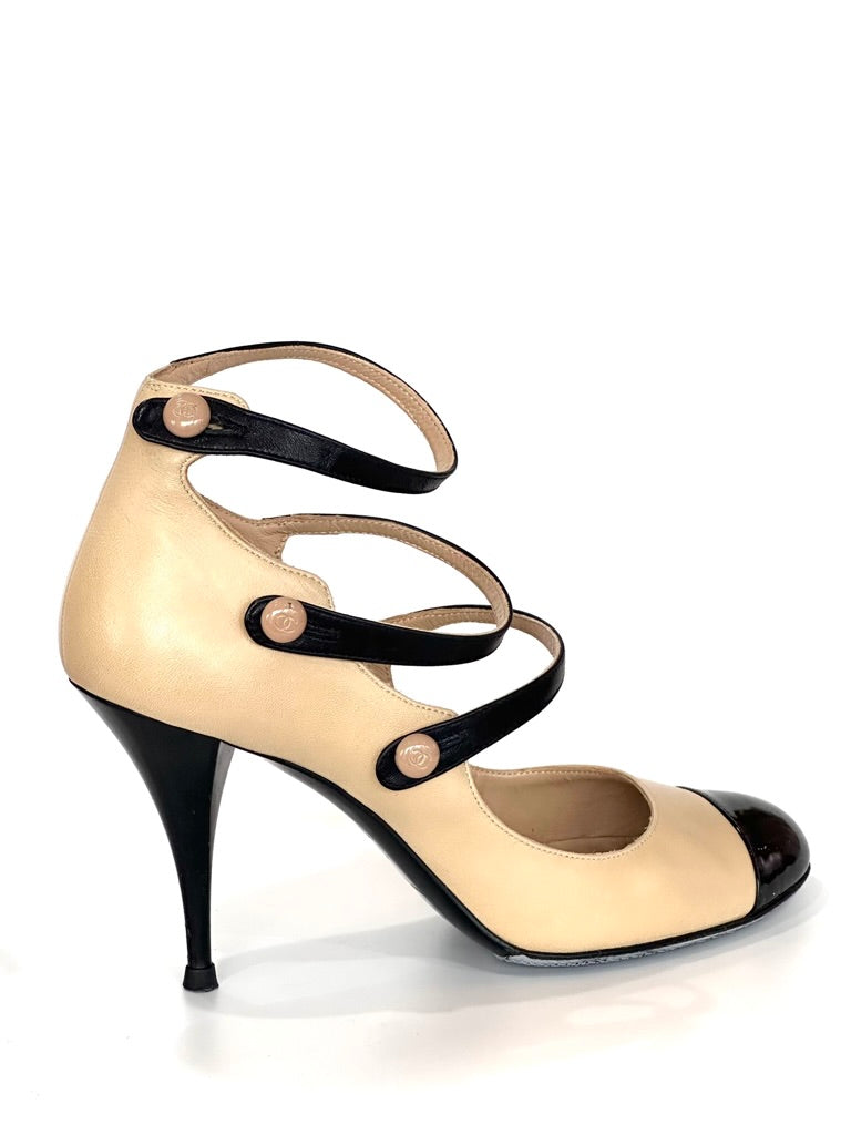 Chanel Triple Strap heels, IT 37.5