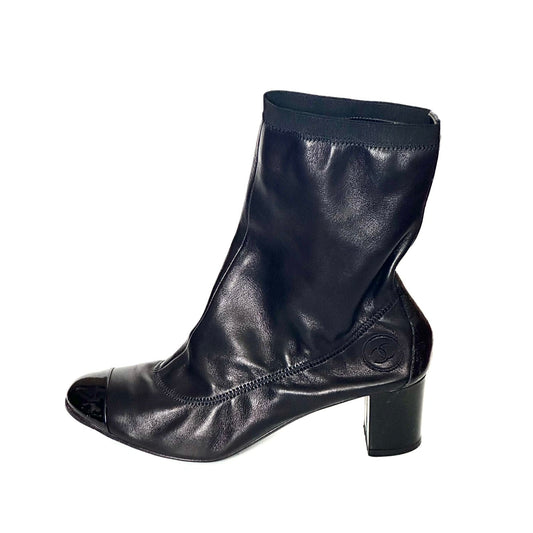 Chanel Lambskin Ankle Boots, IT 36.5