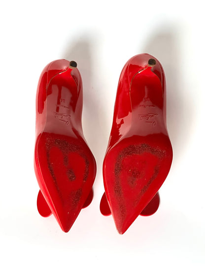 Christian Louboutin Red Madame Mouse Heels, IT 35