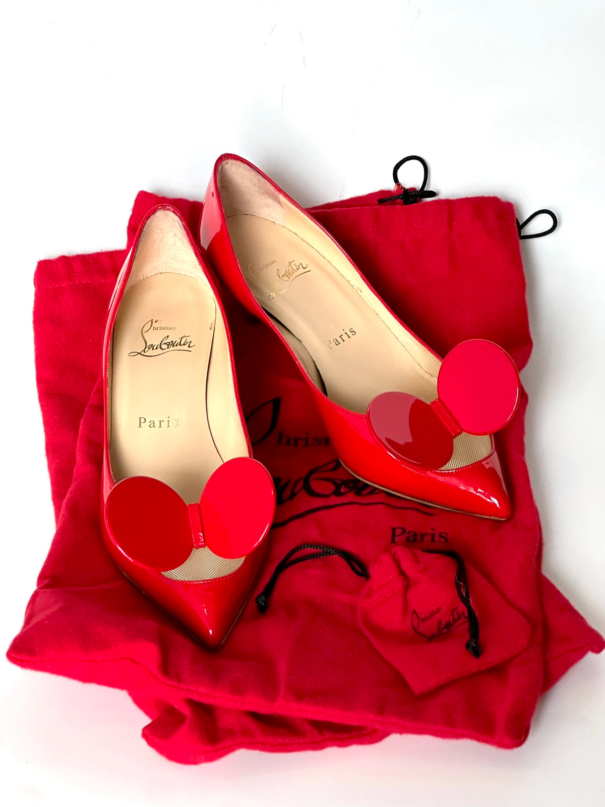 Christian Louboutin Red Madame Mouse Heels, IT 35