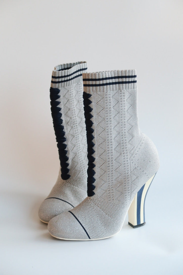 Fendi SS2017 RTW Knitted Sock Boots, IT 37