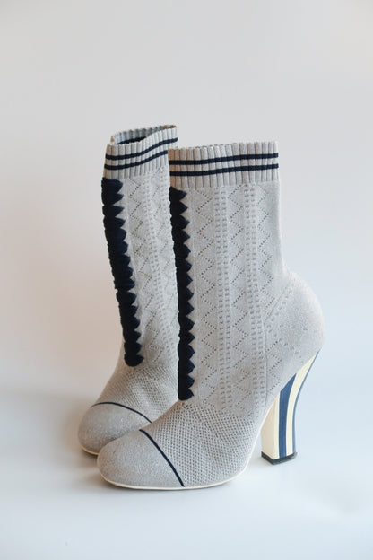 Fendi SS2017 RTW Knitted Sock Boots, IT 37