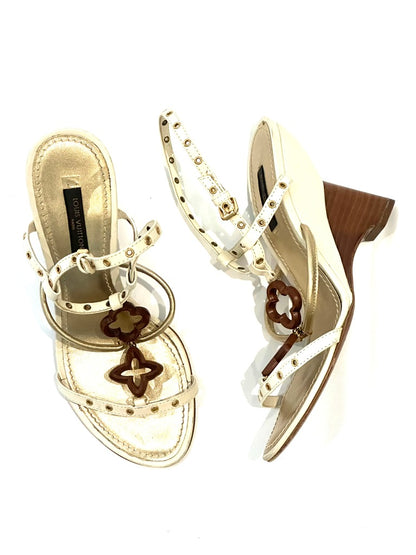 Louis Vuitton Flower Monogram Sandals, IT 36