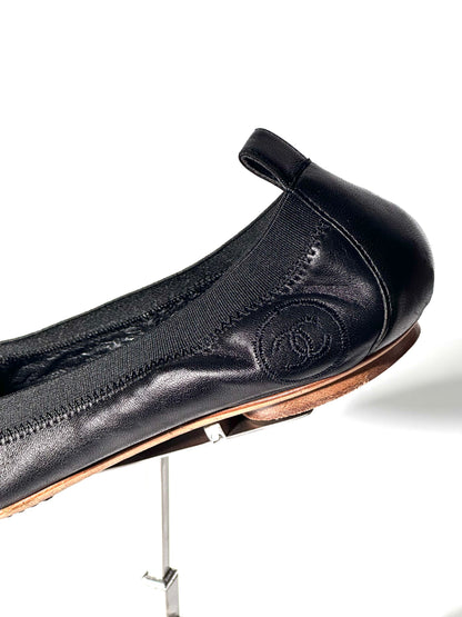 Chanel CC Elastic Ballet Flats, IT 37