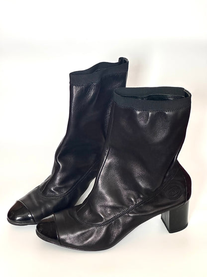 Chanel Lambskin Ankle Boots, IT 36.5