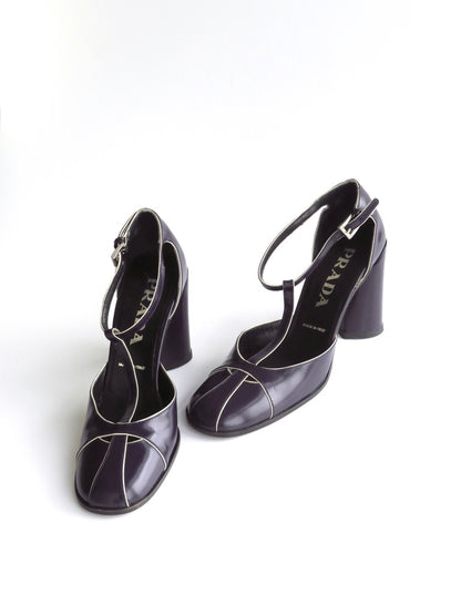 Prada Purple T-Strap Pumps Legally Blonde, IT 35.5