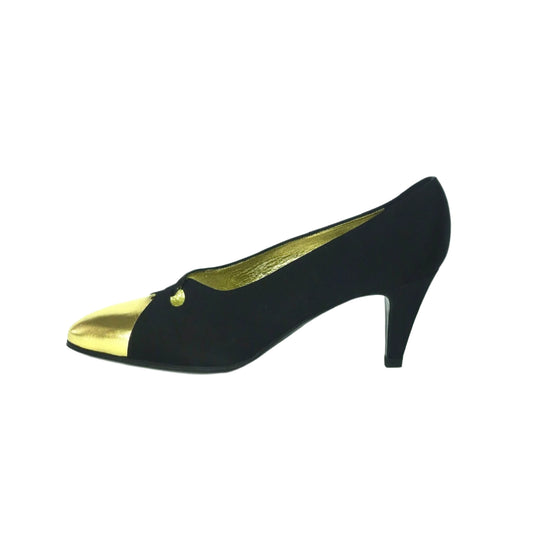 Chanel 90s Black Gold Pumps, IT 36