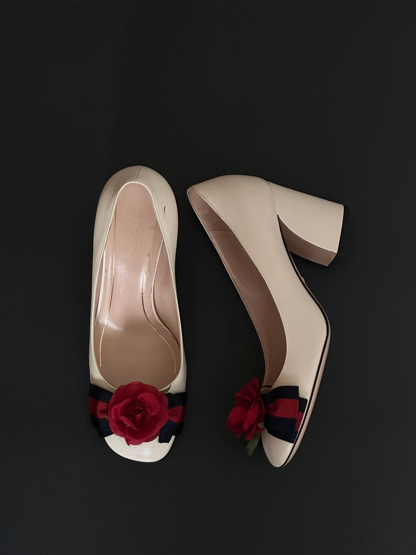 Gucci Flower Block Heels, IT 35.5