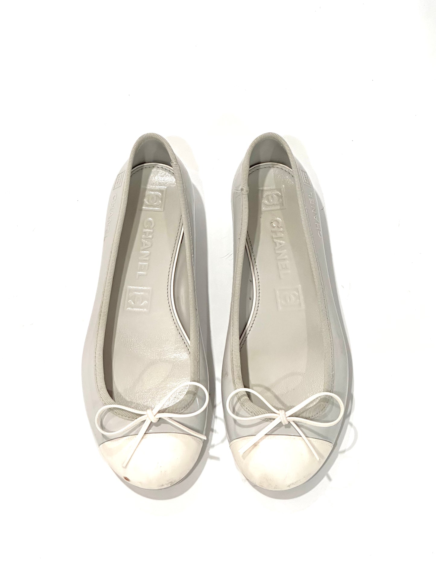 Chanel CC Grey Ballet Flats, IT 37