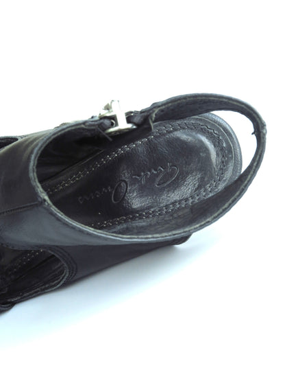 Rick Owens Black Criss Cross Wedge Heels, IT 37
