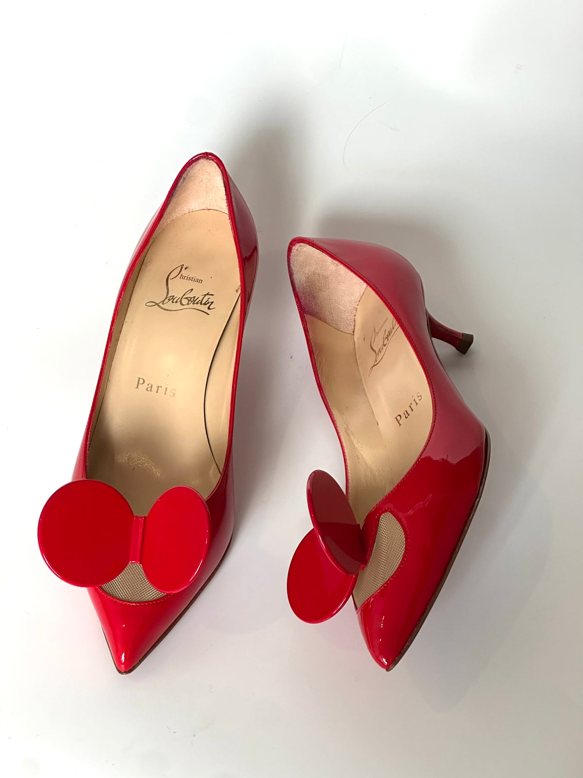 Christian Louboutin Red Madame Mouse Heels, IT 35
