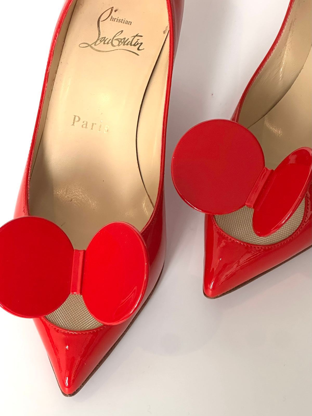 Christian Louboutin Red Madame Mouse Heels, IT 35