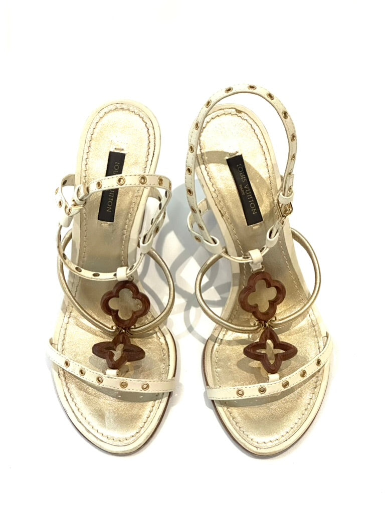 Louis Vuitton Flower Monogram Sandals, IT 36