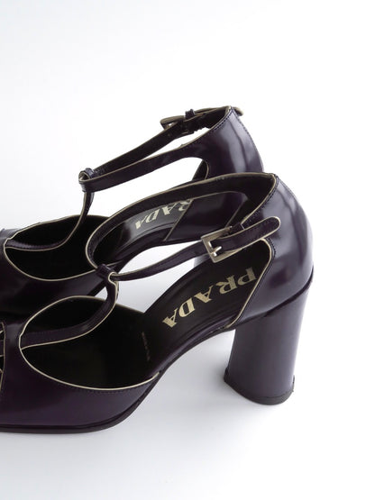 Prada Purple T-Strap Pumps Legally Blonde, IT 35.5