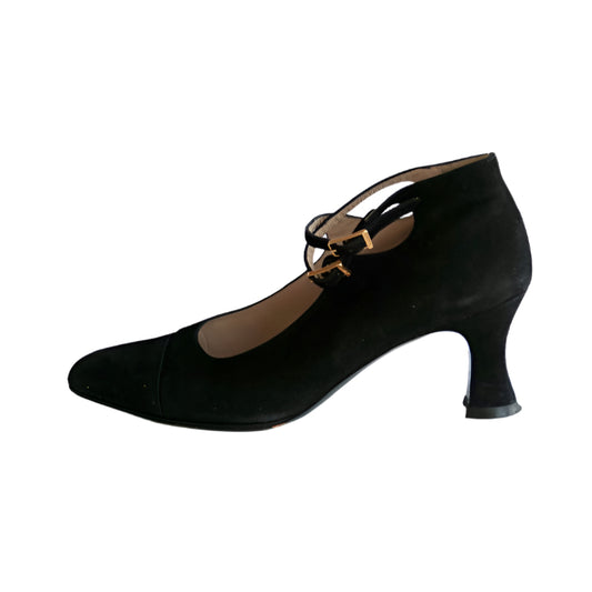 Chanel 90s Vintage Suede Heels, IT 35.5