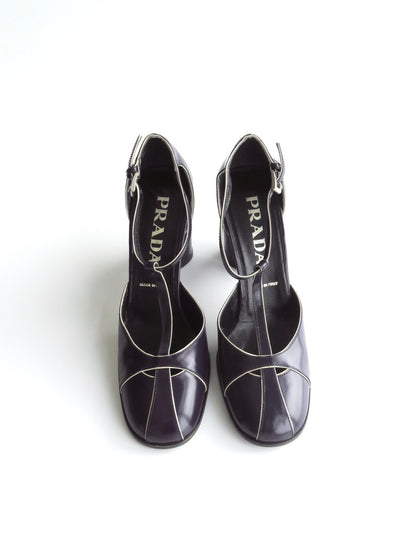 Prada Purple T-Strap Pumps Legally Blonde, IT 35.5
