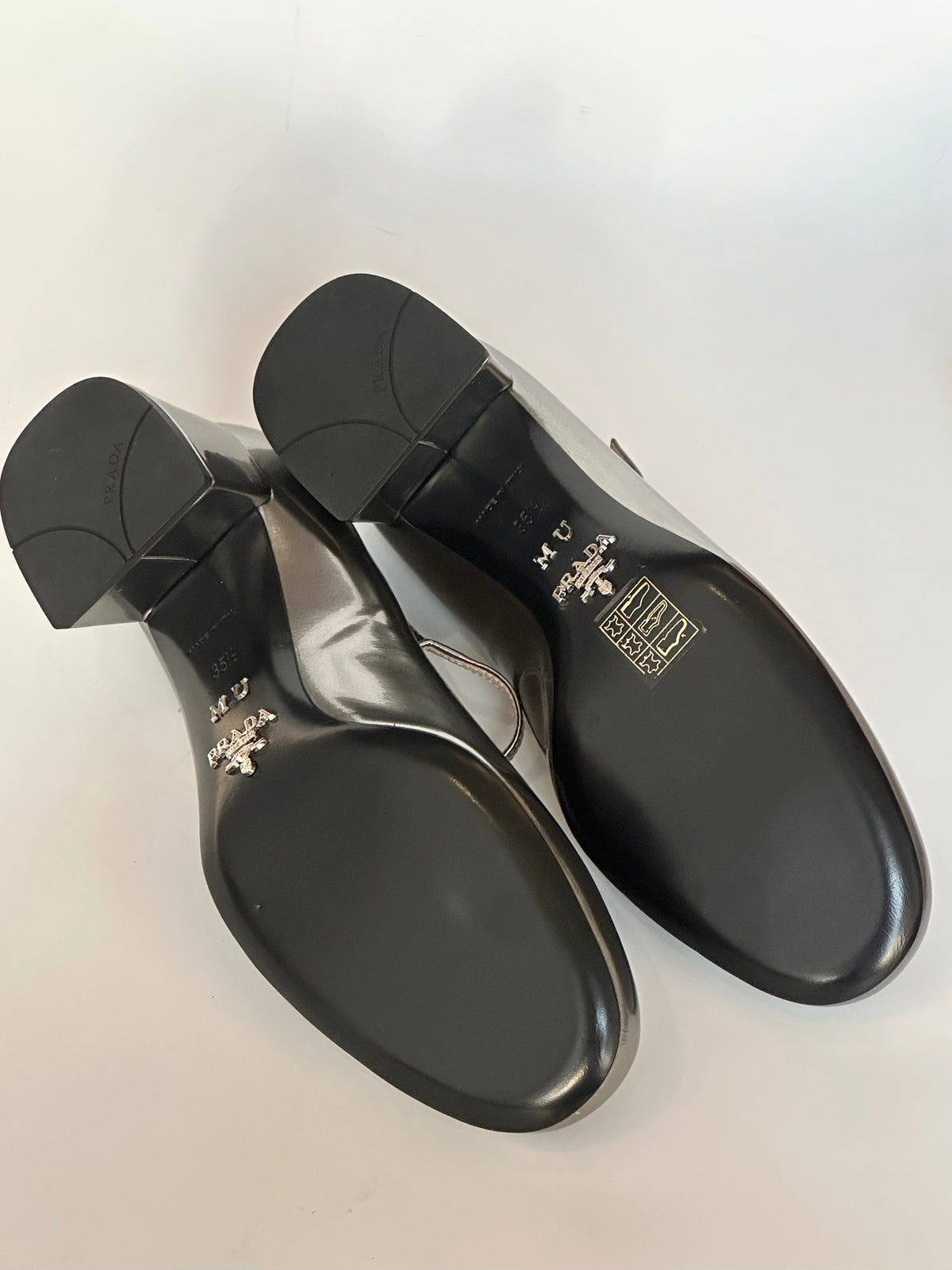 Prada Silver Mary Jane Heels, IT 35.5