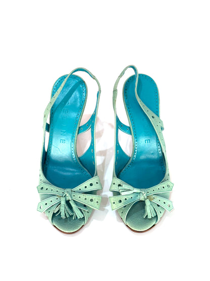 CELINE SS2003 Turquoise Sandals, IT 35.5