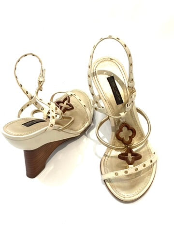 Louis Vuitton Flower Monogram Sandals, IT 36