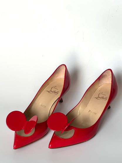 Christian Louboutin Red Madame Mouse Heels, IT 35