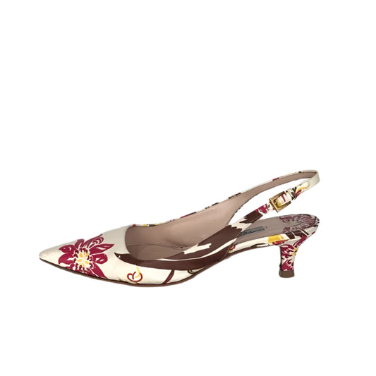 Prada Floral Slingback Sandals, IT 37