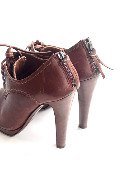 Miu Miu Peep Toe Brown Heels, IT 36.5