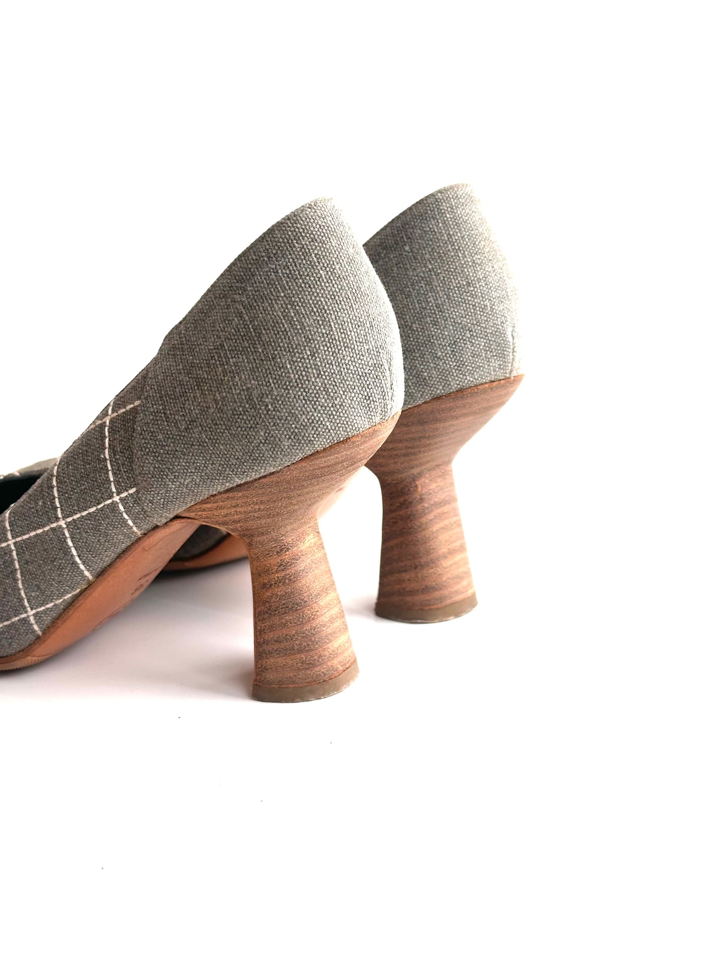 Chanel Denim Wooden Heels, IT 36