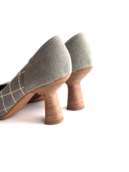 Chanel Denim Wooden Heels, IT 36