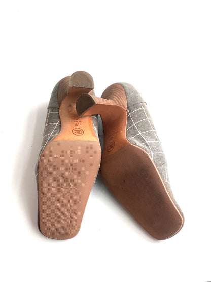 Chanel Denim Wooden Heels, IT 36