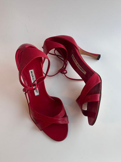 Manolo Blahnik Red Sandals, IT 35.5