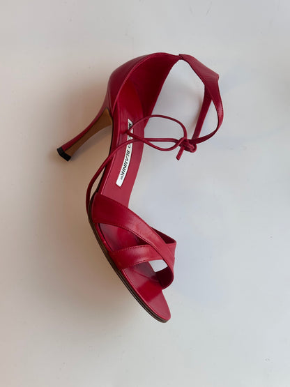 Manolo Blahnik Red Sandals, IT 35.5